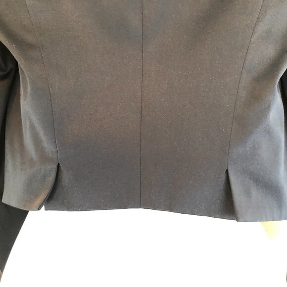 Rebecca Taylor Navy and Black Satin Cropped Tuxedo Jacket, Sz 4 - Picture 12 of 14